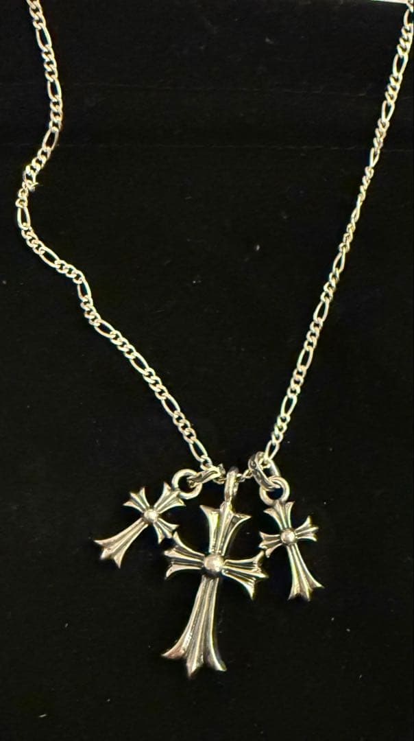 シルバー925クロスモチーフ フィガロネックレス 60cm 19.6g