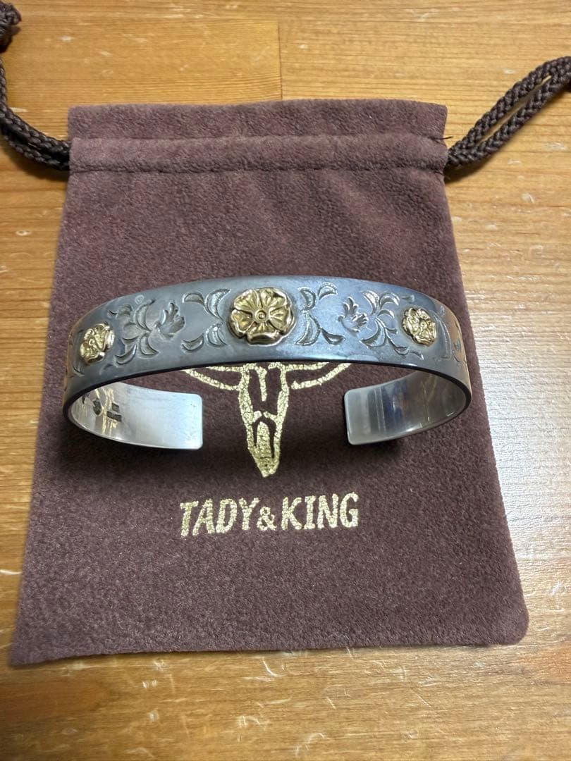 【オーダー品　廃盤】TADY&KING アラベスク平打ちバングル大小3点ローズ