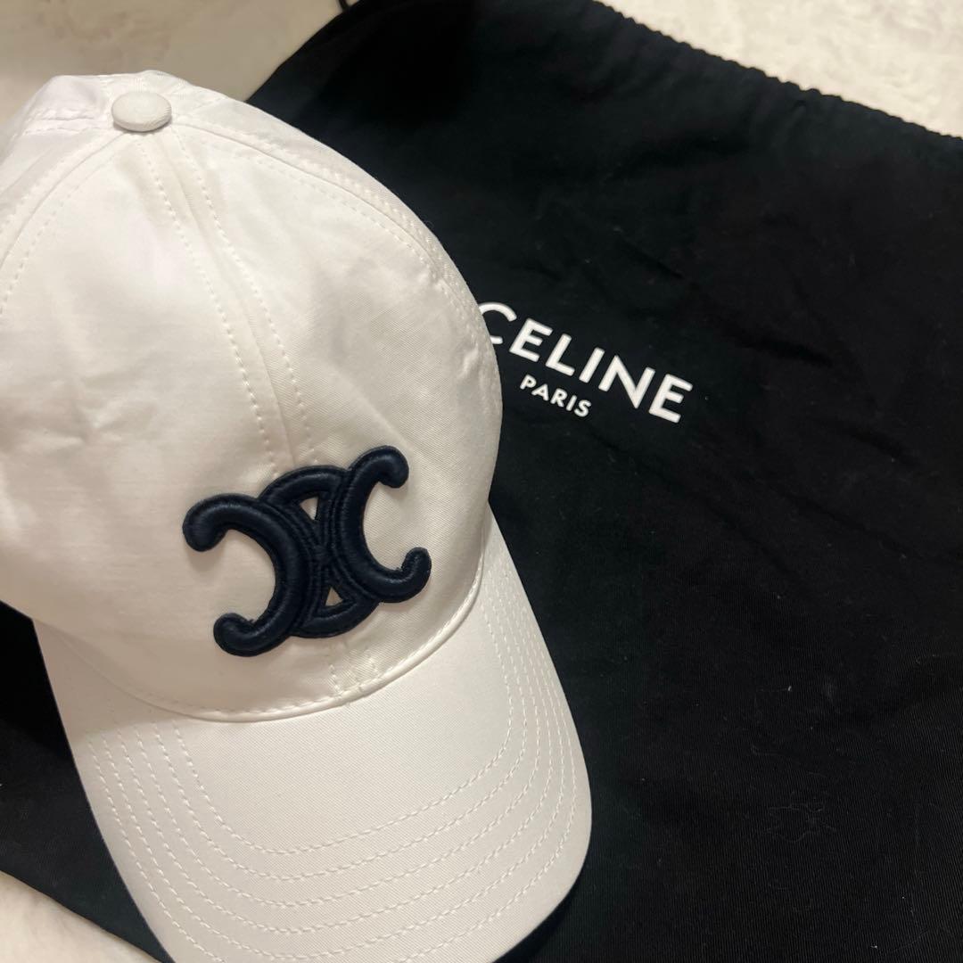 CELINE ホワイト キャップ