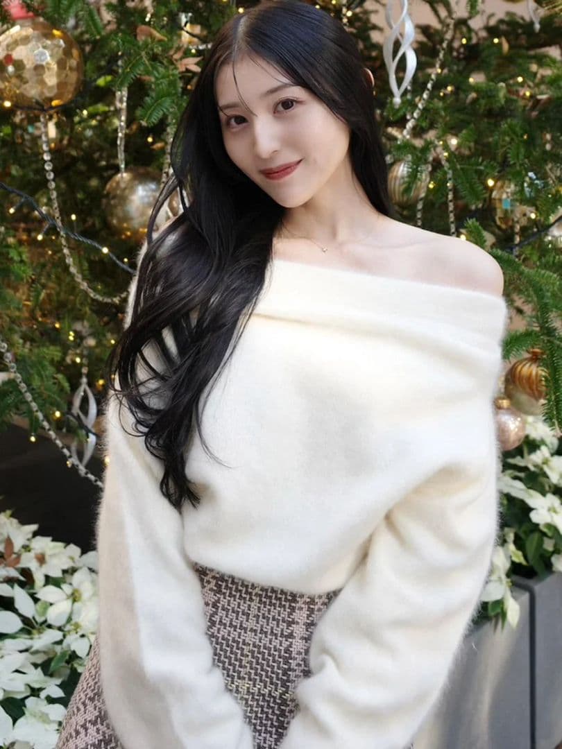 新品未使用タグ付】フォックスカシミヤオフショルプルオーバー SNIDEL