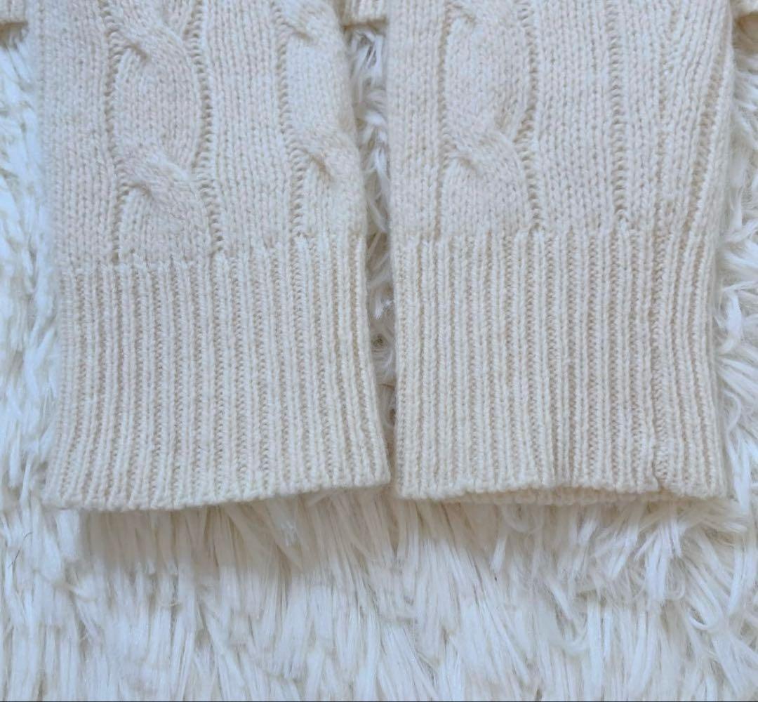 ポロラルフローレン ケーブルニット カシミヤ混 ポニー刺繍 ロゴ