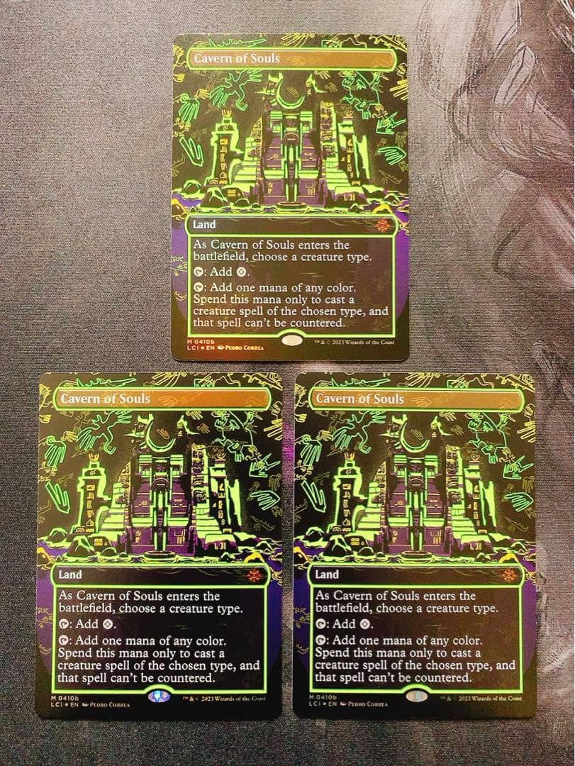 【foil】魂の洞窟　ネオンインク　英語　黄色　3枚セット