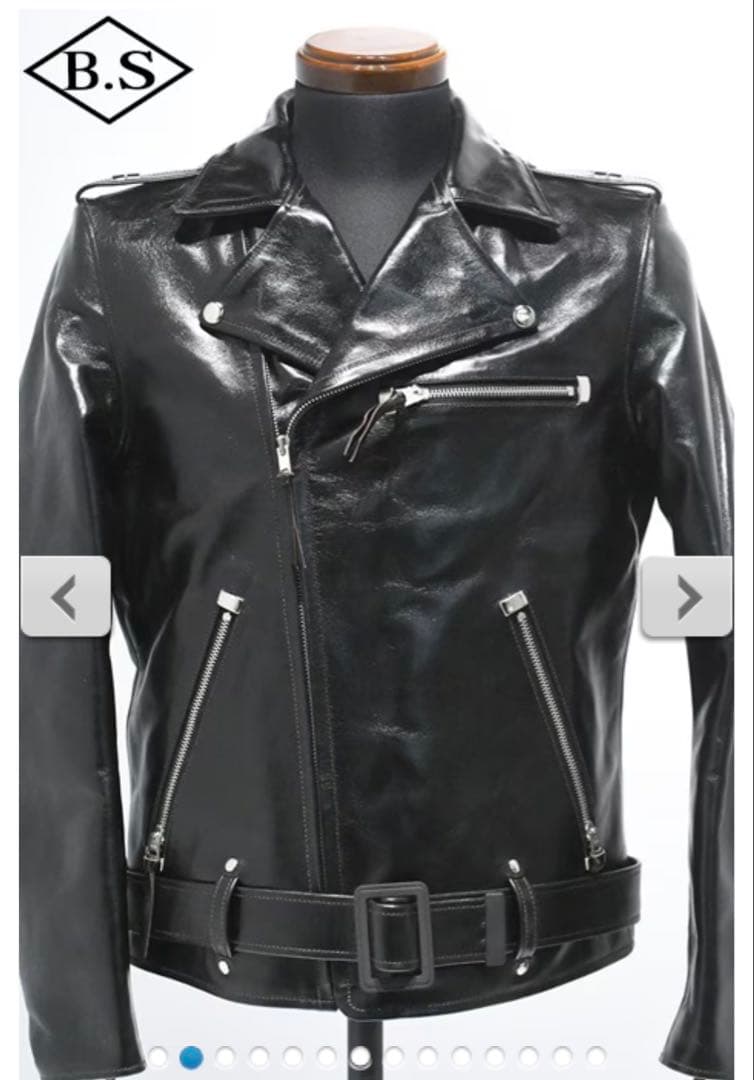 週末価格⭐️【茶芯】レインボーカントリー ダブルライダースジャケット ホースハイド