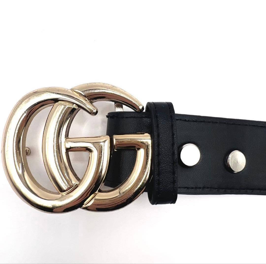 極美品✨GUCCI ベルト 黒 マーモント ゴールド金具 ダブルG GG - メルカリ