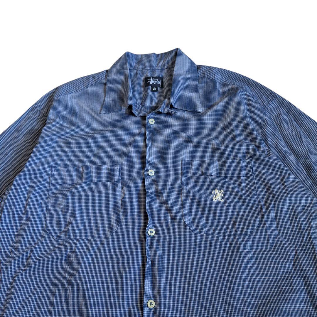 OLD STUSSY ステューシー 開襟シャツ USA製 チェックシャツ 紺タグ
