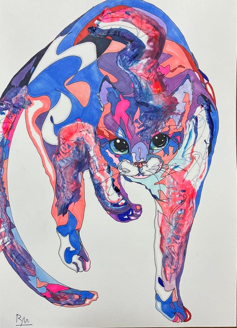 CAT 絵画　イラスト　ドローイング