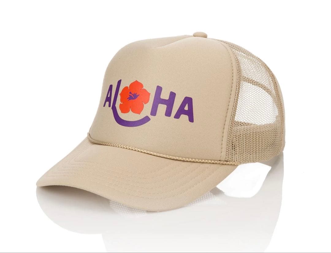 アロハコレクション　ハワイアンエアライン　メッシュキャップ ベージュ