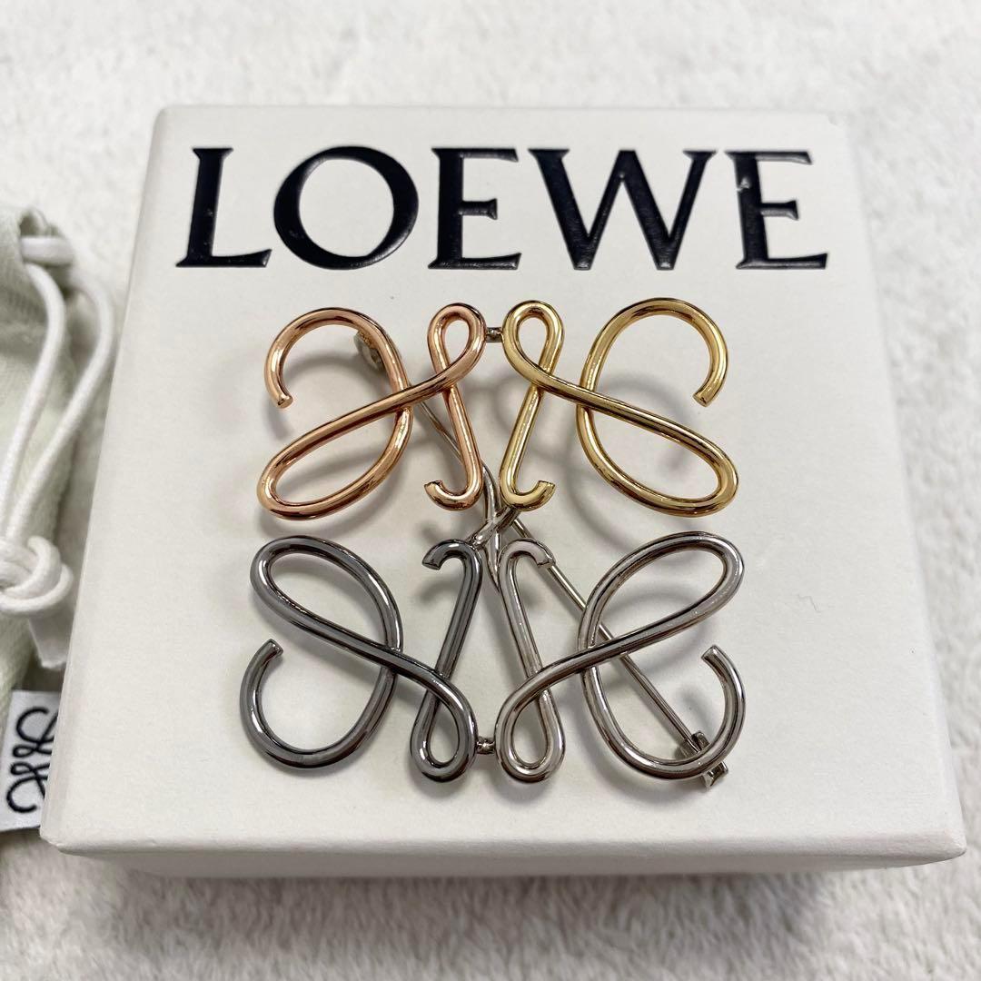 【極美品】ロエベ アナグラム ブローチ マルチカラー シルバー ゴールド LOEWE（ロエベ） [新品/正規ラッピング済] ブローチ アナグラム マルチ