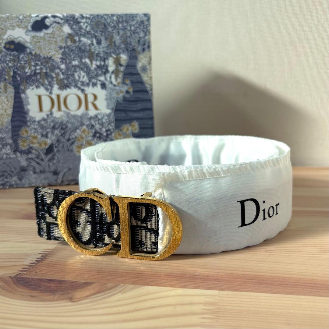 未使用級　Christian Dior CDロゴバックル　トロッター　ベルト