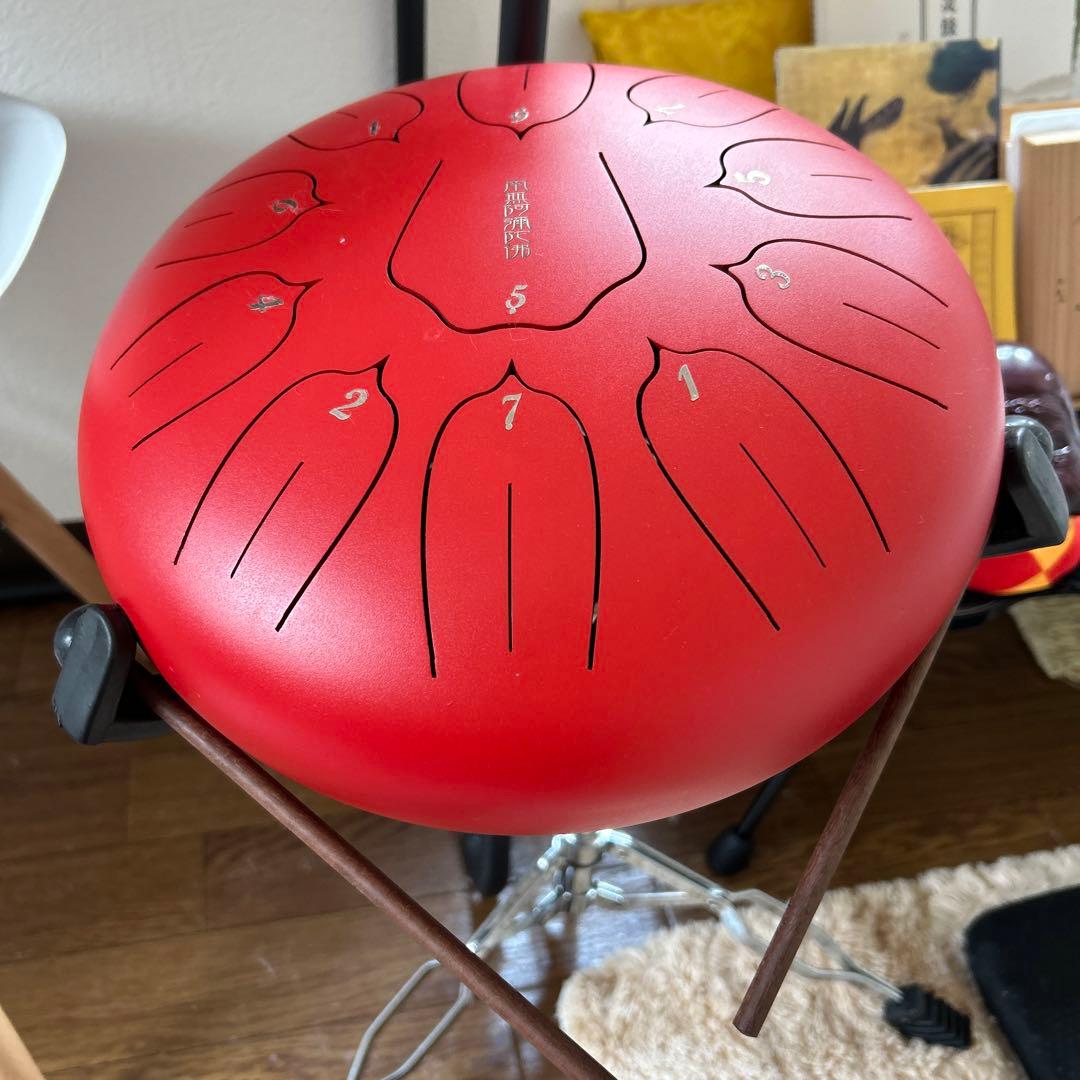 レッド タングドラム 7音 調整スタンド付き