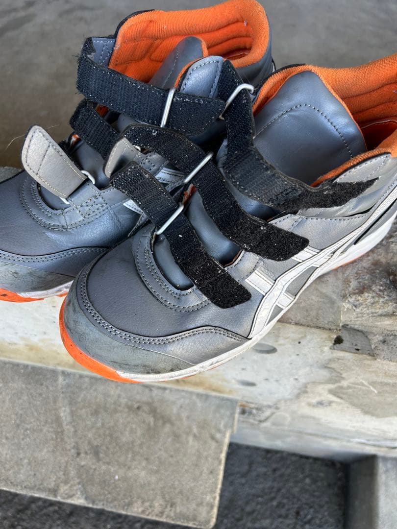 アシックス　asics 安全靴 26.5現場　職人グレー/オレンジ