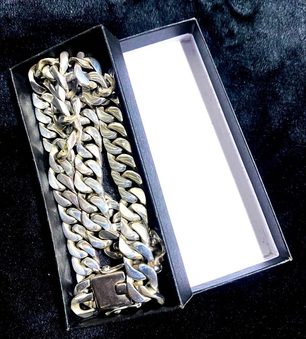 シルバー925刻印有り/ネックレス/マイアミ/55cm/170g 55cm 幅8mm シルバー925 ネックレス マイアミキューバン チェーン 喜平