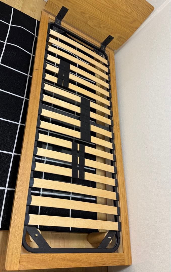 【中古】無印良品 スモールサイズ フレームのみ ベッドフレーム・スモール・オーク材 | 無印良品