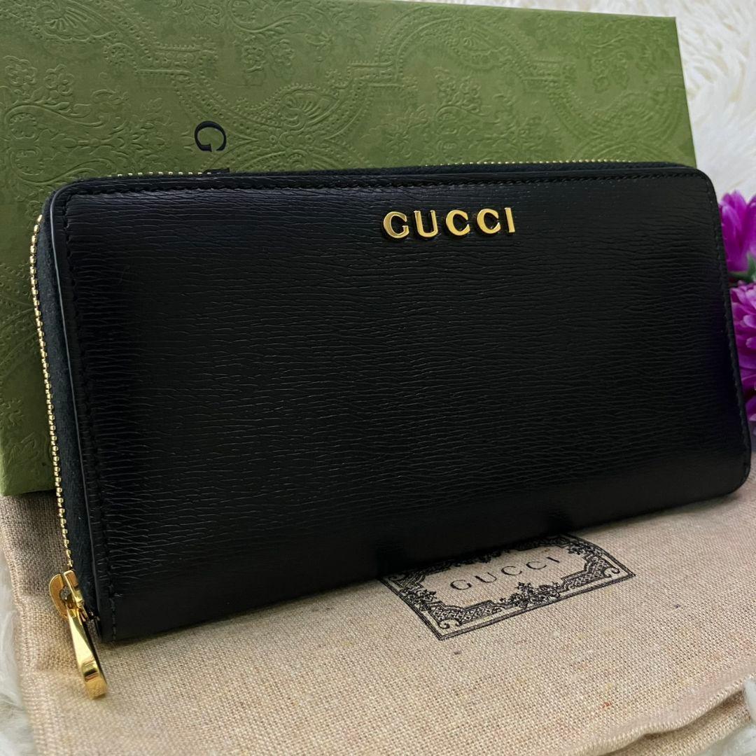【ニコイチ様】現行　GUCCI スクリプト　ジップアラウンドウォレット すぐ届く！GUCCI スクリプト ジップアラウンドウォレット (GUCCI/長