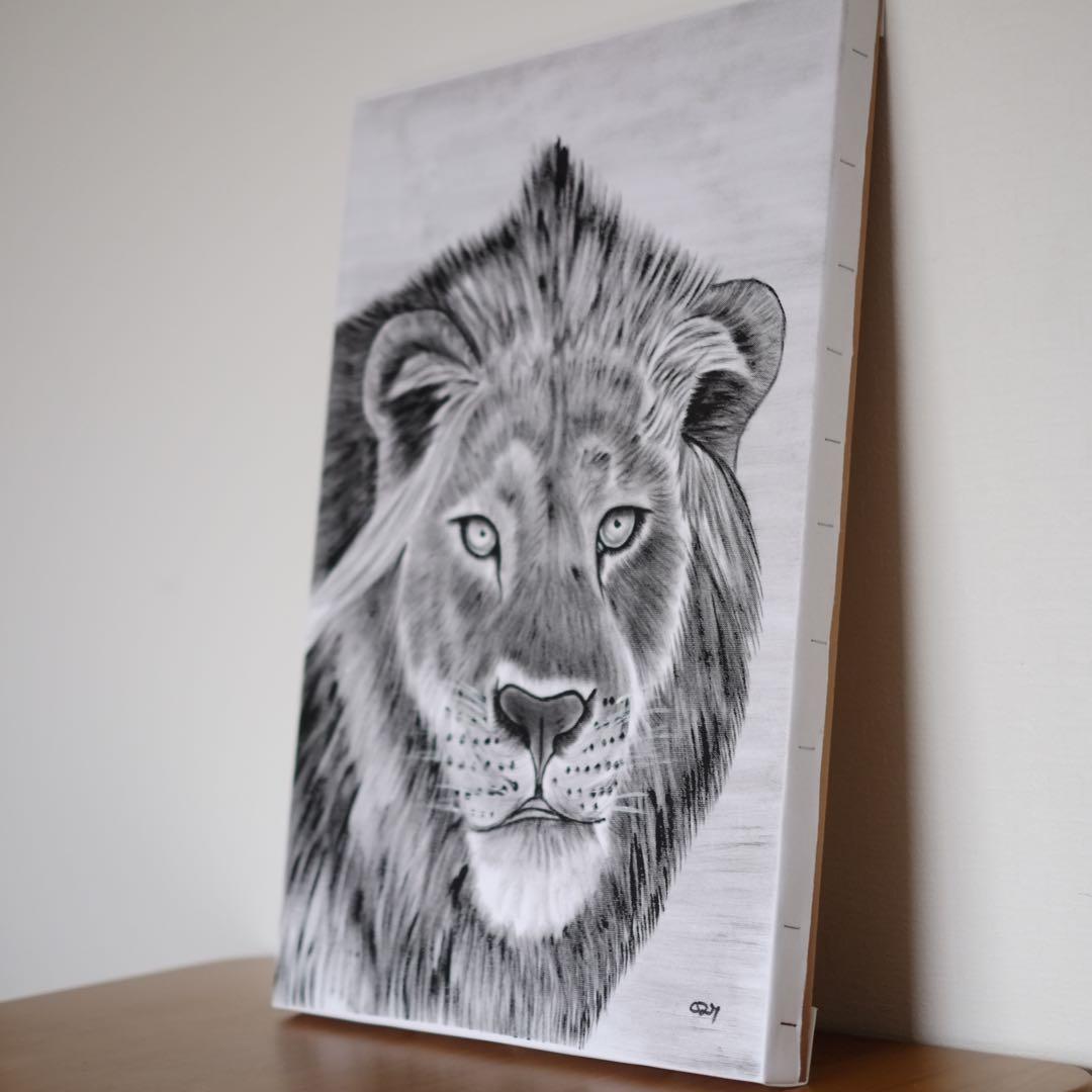 現代アート　虎　刺繍画　絵画　キャンバス