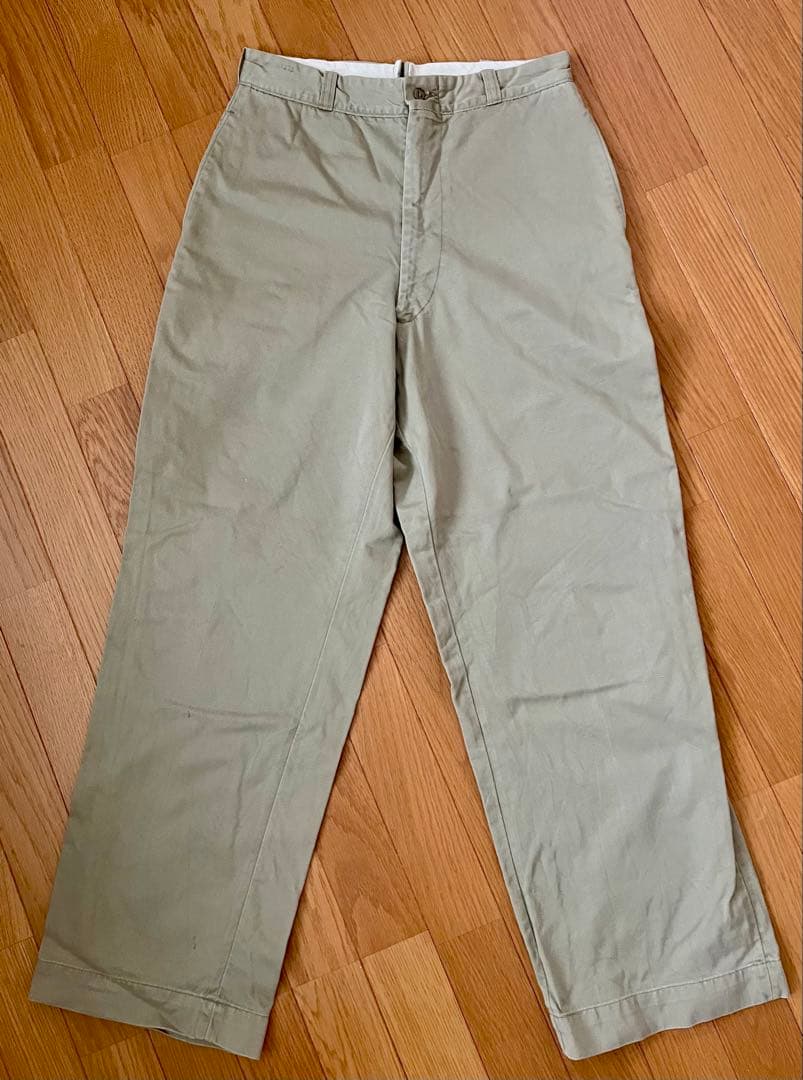 60's U.S.NAVY チノパン 実物ミリタリー◎PRENTICE ジッパー