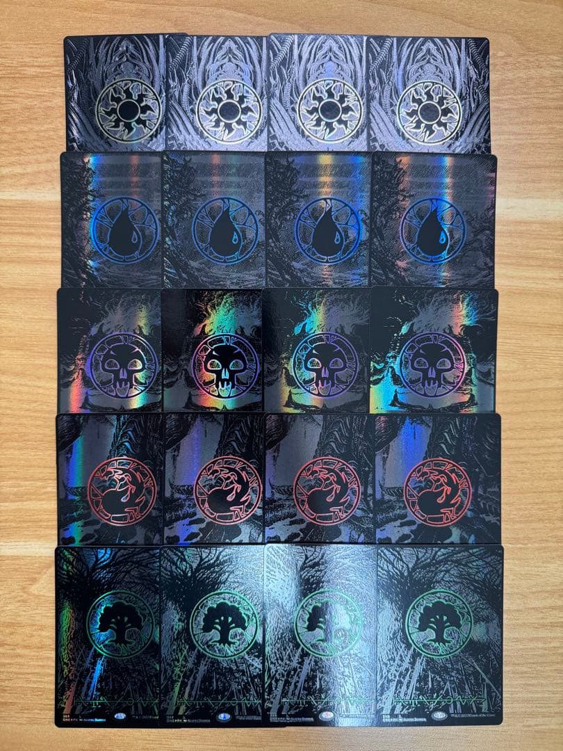 MtG: 基本土地 オイルスリックFoil版 (ONE) 5種4枚セット