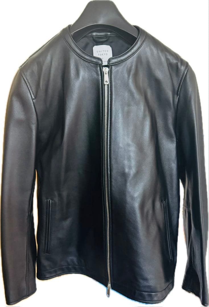 united tokyo ラムレザーノーカラーシングルライダースジャケット