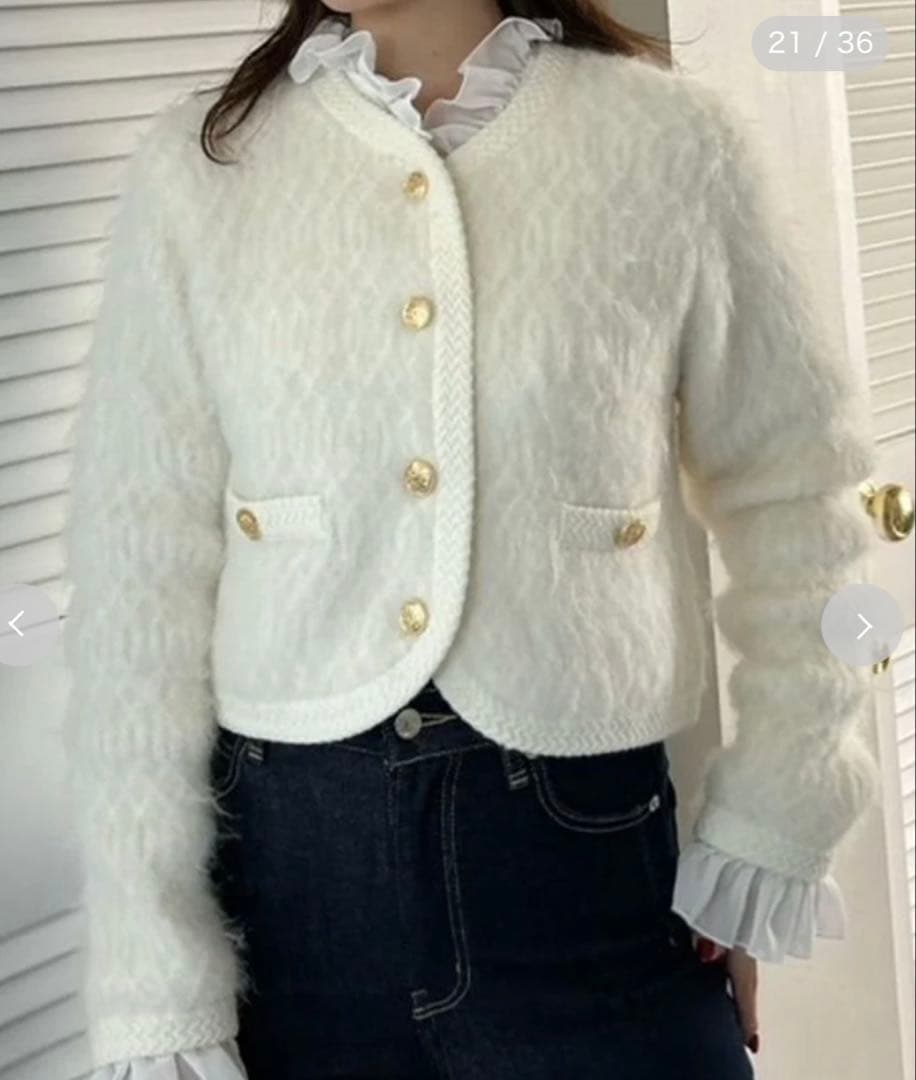 SNIDEL スナイデル ファーライクフリルニットジャケット ファーライクフリルニットジャケット(ジャケット)｜アウター｜SNIDEL