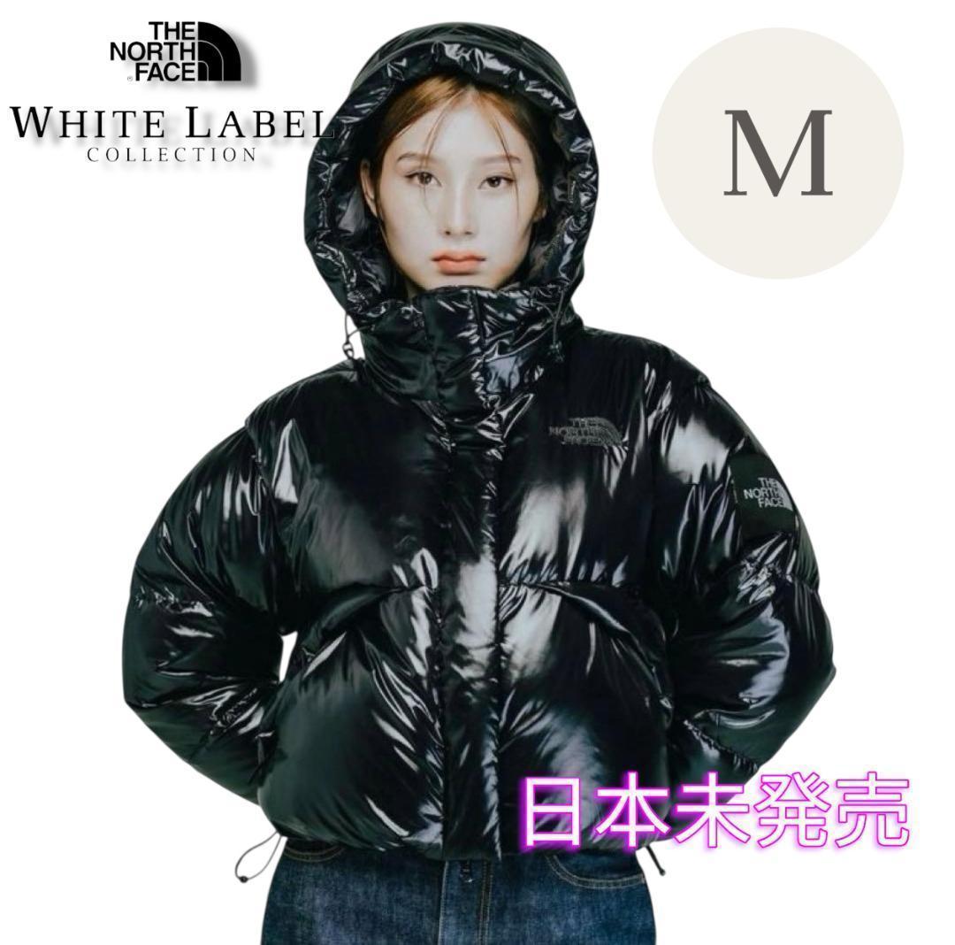【韓国限定】ノースフェイス グロッシーショートダウン ジャケット 黒 M