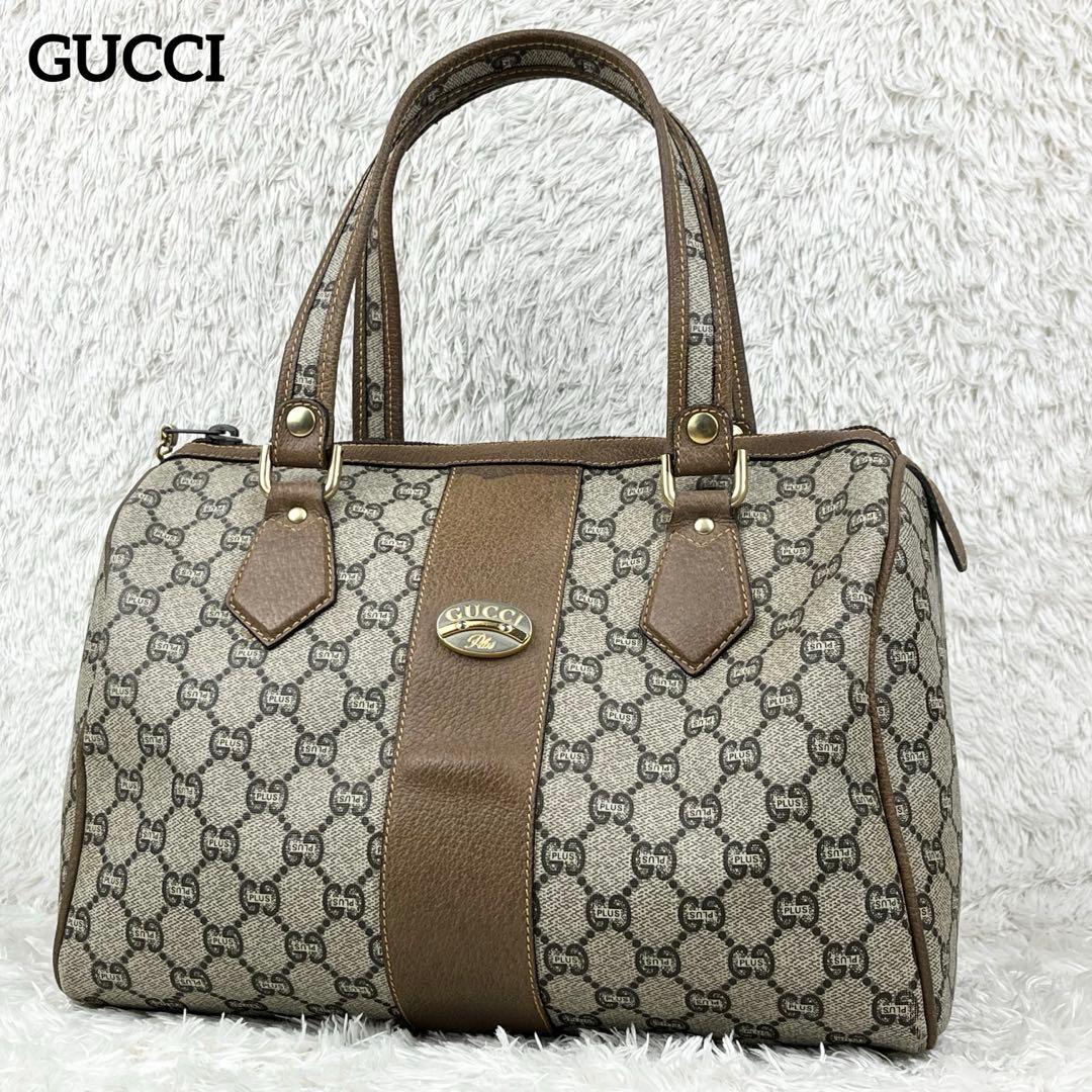 美品】オールドグッチ グッチプラス GGスプリーム ロゴ金具 ボストン