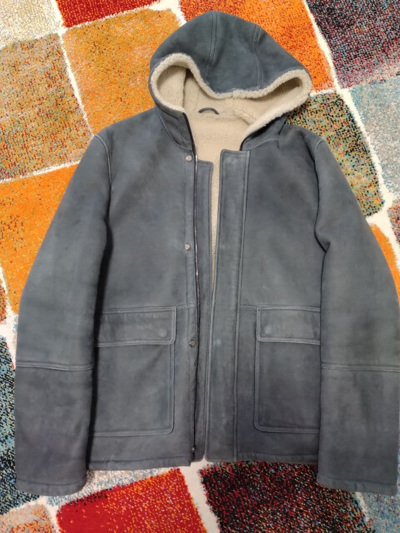 ムートンコート　フード付 anyonemore ムートンコート ボアコート フード付きスエード調ダッフル