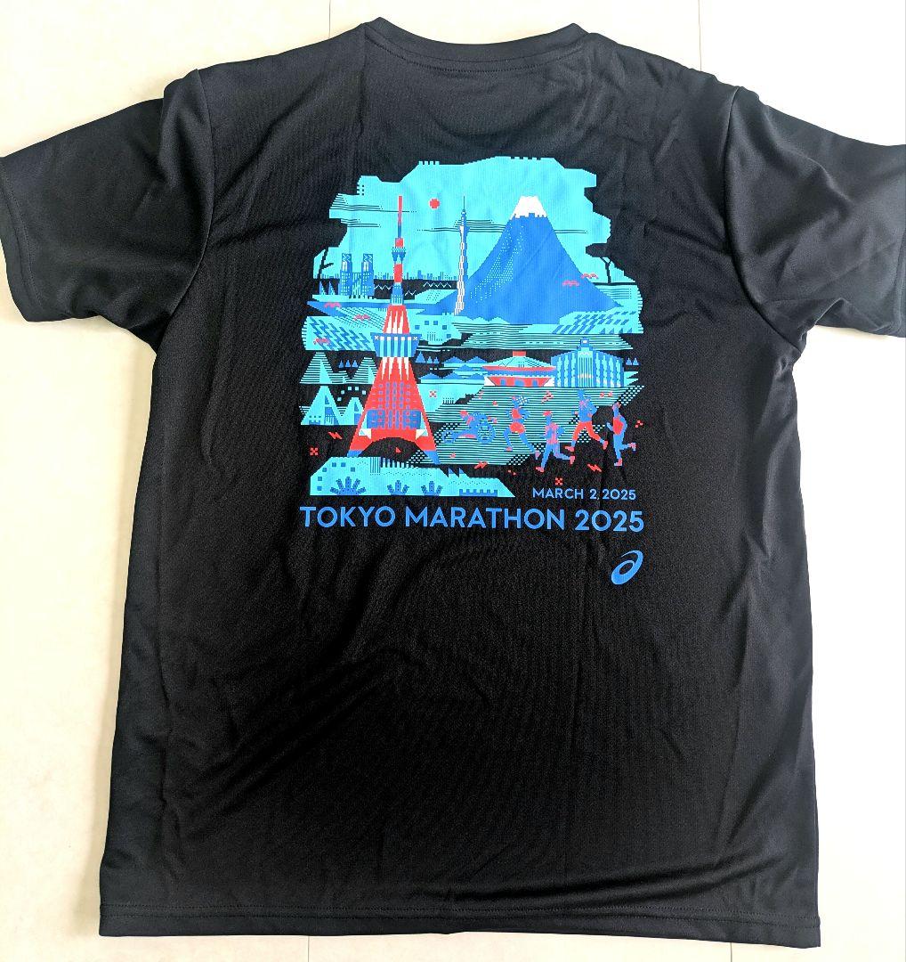 東京マラソン2025限定 ピクセルアートデザイン ブラック　Lサイズ 東京マラソン2025開催記念モデル アパレルでイラストを描きました T
