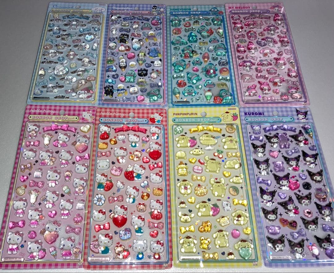 国内完全正規品　ボンボンドロップシール　サンリオ8種セット