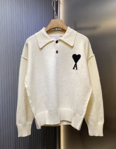 ❤ AMI PARIS ホワイト ニット セーター ポロニット M
