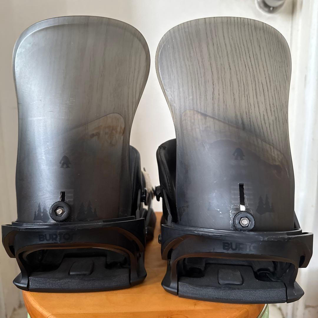 ボ*を様 BURTON LTD 木目　スノーボード ビンディング ブラック/サイ