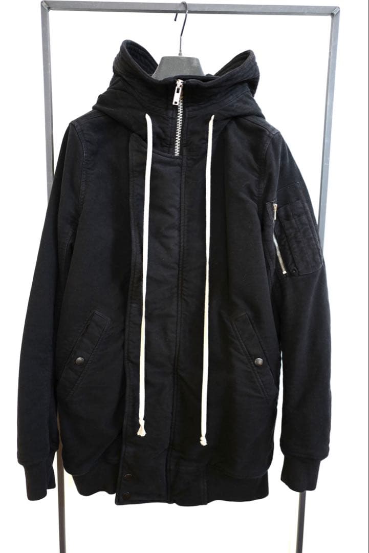 Rick Owensブラックフード付きジャンパー Rick Owens DRKSHDW sweatshirt Woven - Jumbo Jason S Hoodie 221661
