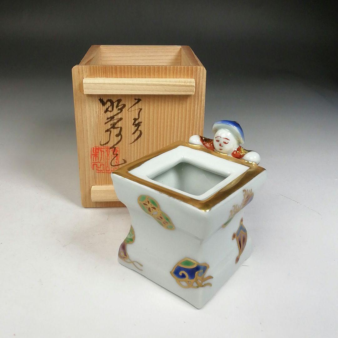 Ｗ５０　蓋置　『色絵　一閑人』『高野昭阿弥 造』　共箱　茶道具 色絵 一閑人蓋置 | 茶道具,蓋置 | 淡交社 茶道具と茶席のきもの