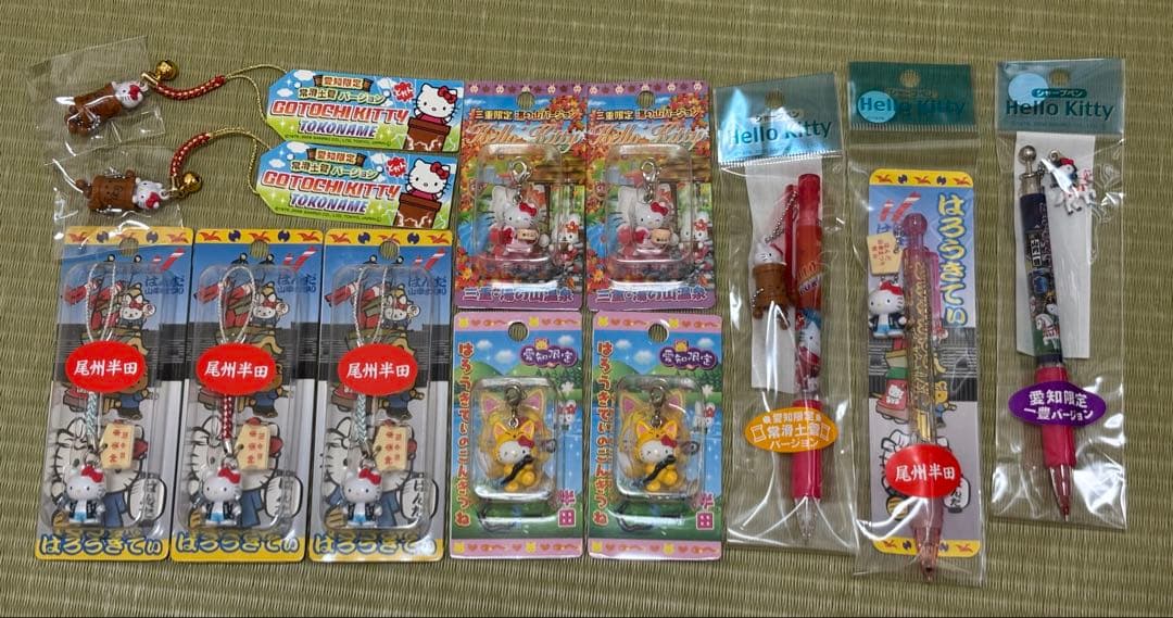 ご当地限定 ハローキティ シャープペン　ストラップ 7種12個セット　愛知　三重