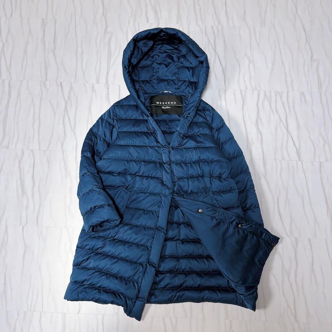 WEEKEND MaxMara ダウンコート 中綿 フーディ ネイビー 38