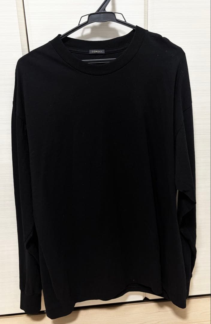 COMOLI コットンジャージ 長袖Tシャツ ブラック サイズ3 ロンT