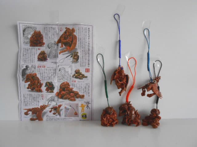 ♯Jut16POカプセルQミュージアム妖怪根付2立体図百鬼夜行5種
