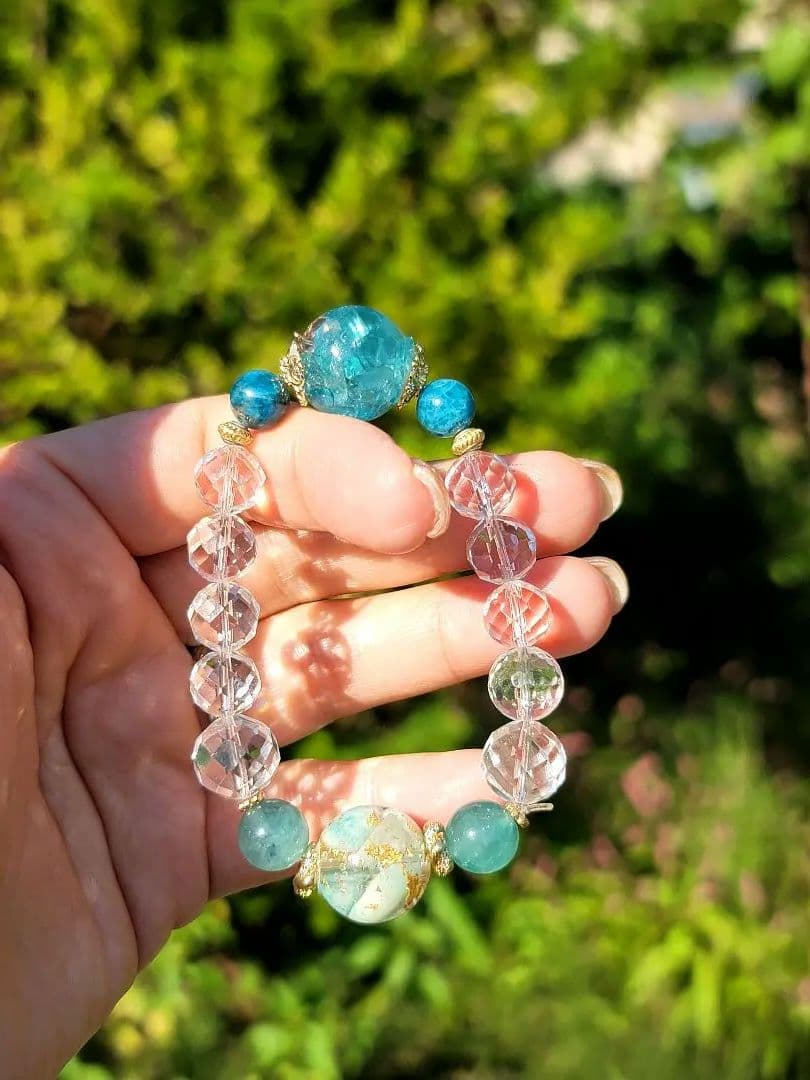 皆既月食★人生の成功と円満二玉オルゴブレスレット