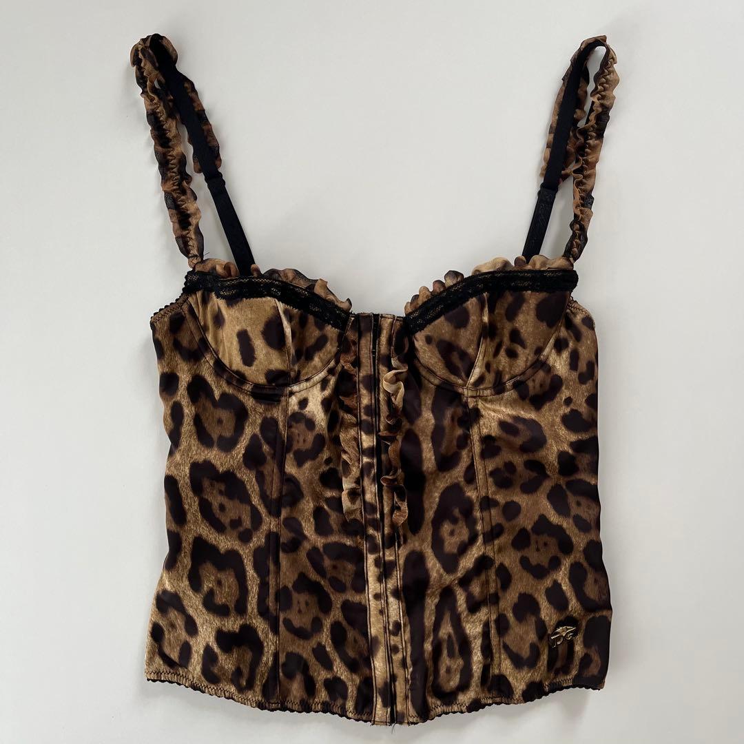 新品 DOLCE&GABBANA Frilled Corset Camisole Vtg DOLCE & GABBANA LIGHT BROWN COTTON CORSET TOP 44 L | eBay