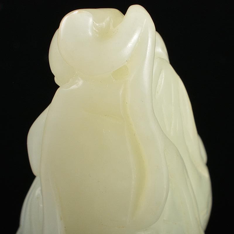 中国 玉石白玉彫刻 人物刻 根付 紙鎮 置物 C R7134E - メルカリ