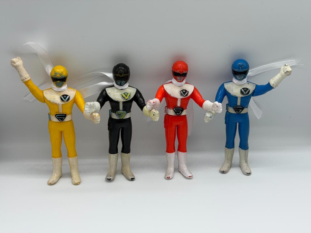 大戦隊ゴーグルファイブ ソフビ 4体セット ポピー 日本製 当時物 ※訳