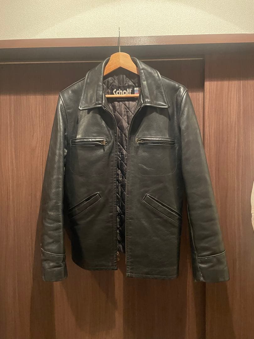schott トラッカーズジャケット634 ブラック 32 襟付きSサイズ相当