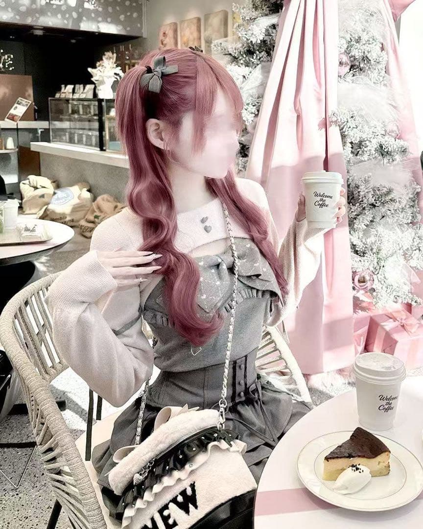 新品 HONEYMEW ビッグリボンガーター風アンサンブルトップス フリーサイズ