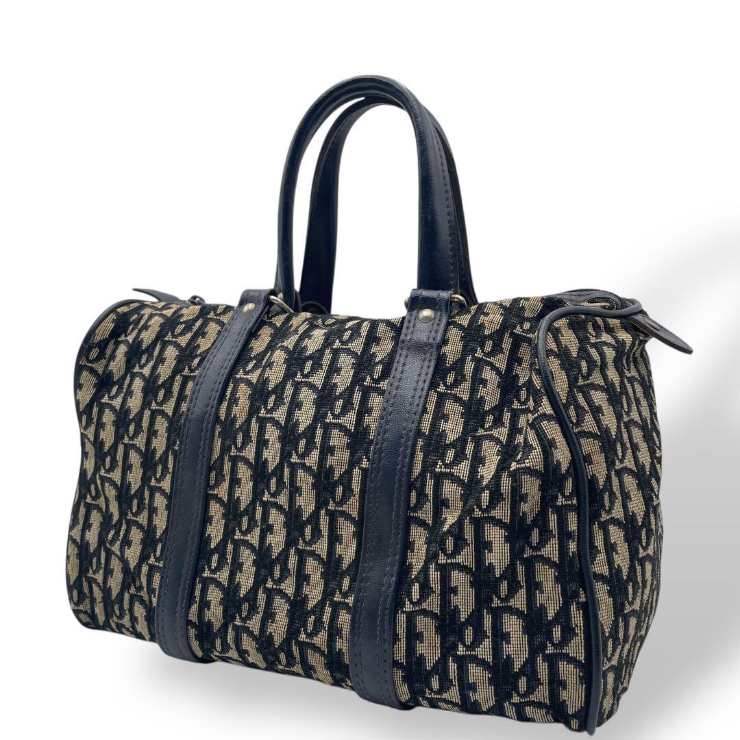 良品 Christian Dior ミニボストンバッグ キャンバス トロッター Christian Dior クリスチャン・ディオール トロッター ミニボストン