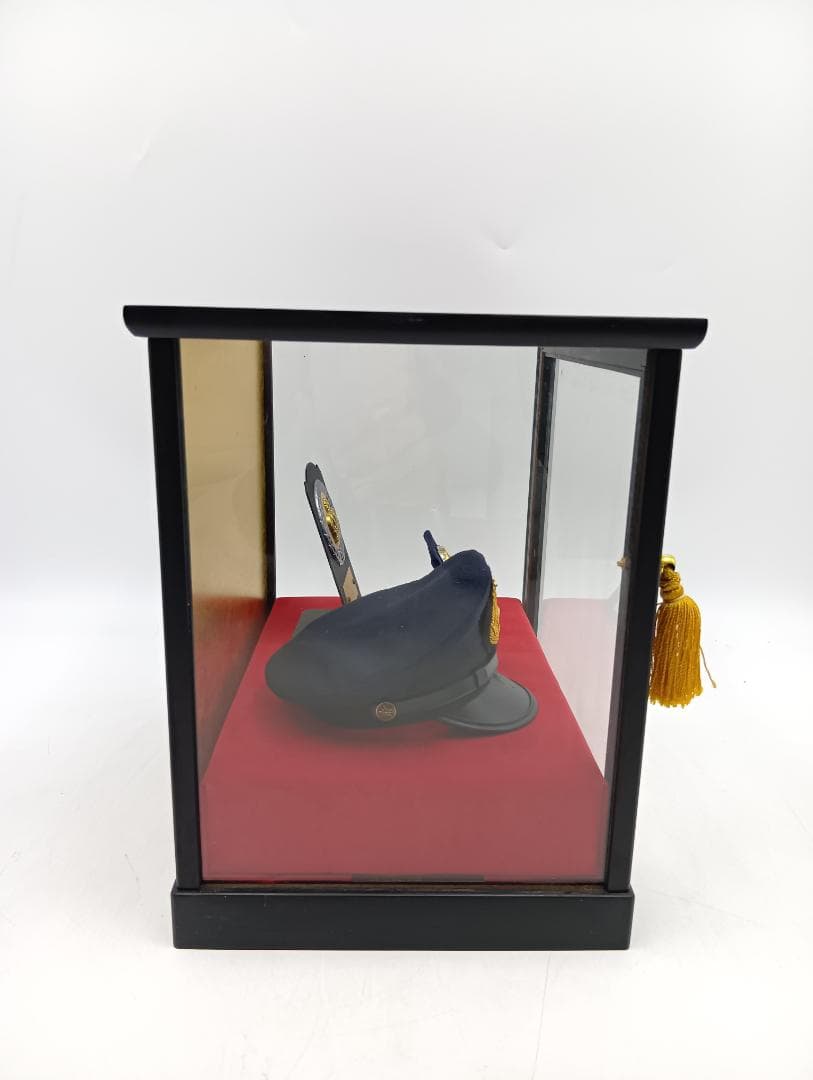 ミニチュア 警察道具 警察官 帽子 階級章 識別章 硝子ケース入り