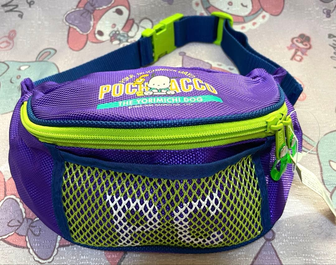 サンリオ 激レア 90S 新品 ポチャッコ ウエストポーチ Wポーチ かばん ウエストボディバッグ クロミ シナモロール ポチャッコ ポリ チェック