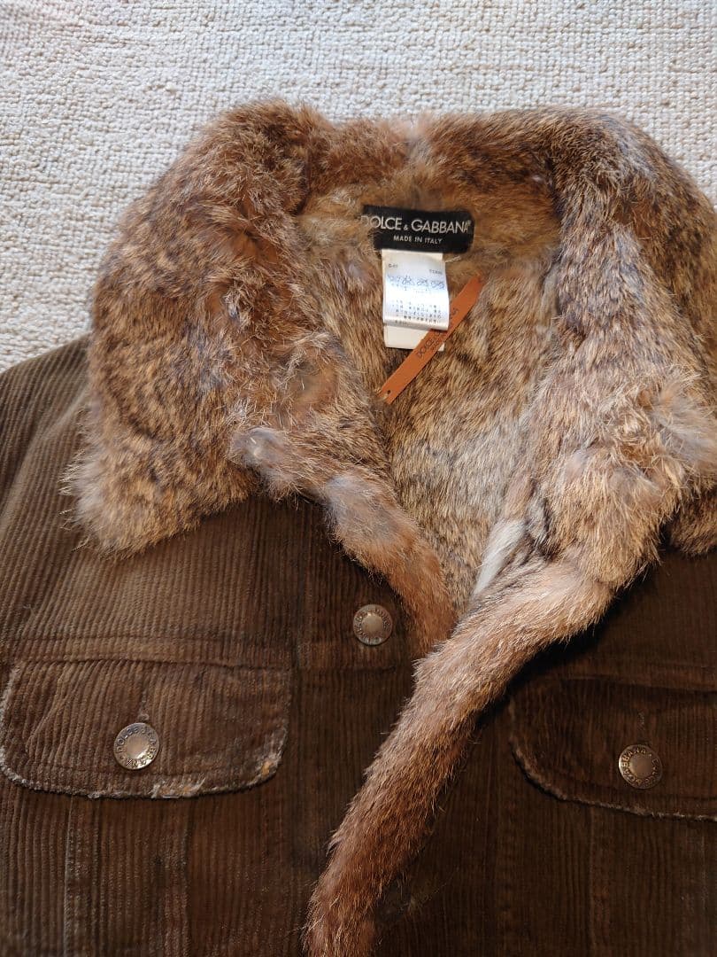 DOLCE&GABBANA ラビットファー コーデュロイジャケット 46 - メルカリ