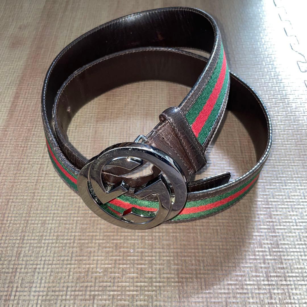 Gucci ストライプ ベルト GGロゴ GUCCI（グッチ） ベルト GGレザー グッチシマ インターロッキングG