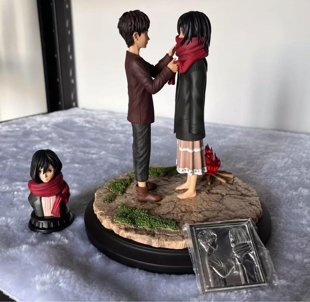 進撃の巨人 エレン ミカサ 2体 ガレージキット ガレキ スタチュー①