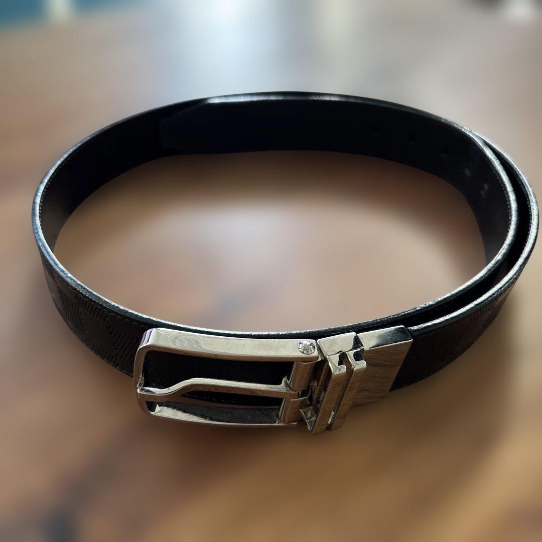 LOUIS VUITTON 黒レザーベルト ルイ・ヴィトン LOUIS VUITTON ベルト LVシティピン M0542 ブラック