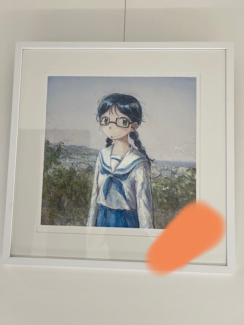 【くらやえみ】海の見えるまち　サイン入り版画【カイカイキキ】